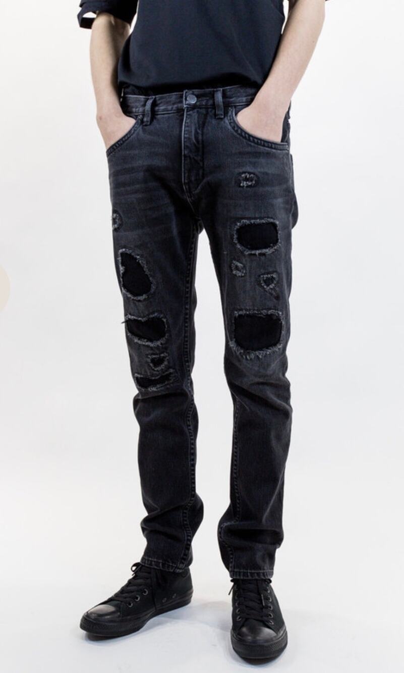 Helmut Lang MR 87 Distressed Black Jeans Men's 32 Made USA Slim Straight NWOT